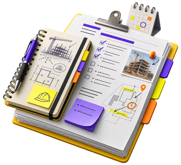 Construction meeting minutes and field notes